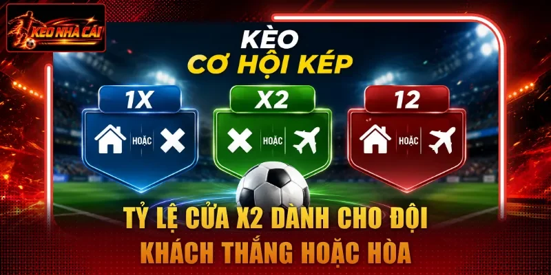 Tỷ lệ cửa X2 dành cho đội khách thắng hoặc hòa